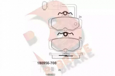 R BRAKE rb0956700 -  Комплект тормозных колодок, дисковый тормоз